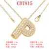 Moderna y Versátil Colgante de Alfabeto Inglés de 26 Letras con Microincrustaciones de Cobre Puro Cadena para Clavícula Suministro Directo Joyería de Collar para Mujer