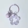 Chaveiro Colorido de Acrílico Transparente com Argola de Estrela Sino Fofo Miçanga DIY para Mochila Chaveiro