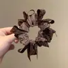 Elástico de Cabelo de Renda Estilo Coreano para Rabo de Cavalo, Scrunchie Grande, Elástico para Coque, Acessório de Cabelo de Luxo para Meninas