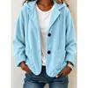 Chaqueta de pana casual de moda con capucha y bolsillo para mujer, desarrollo propio de Annuo, ropa europea y americana 2026, estación independiente de Amazon