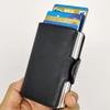 Suministro directo de fábrica, portatarjetas de identificación automático de aluminio emergente con bloqueo RFID, tarjetero para tarjetas de visita, venta al por mayor