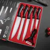 Juego de Cuchillos de Cocina de Acero Inoxidable Más Vendido Transfronterizo, Juego de Seis Piezas, Embalaje en Caja de Regalo Colorida, Juego Grande de Cuchillos