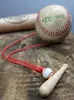 Bate de Béisbol de Madera Creativo de Venta Caliente Transfronteriza, Collar con Cordón de Béisbol Ajustable, Regalo de Coordinación para Eventos Deportivos