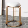 Banqueta Estilo Nórdico Doméstica Moderna Simples Redonda Baixa Cyber Popular Luxo Leve Preguiçosa Pequena Bancada Empilhável para Mesa de Jantar