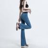 Calça Jeans Flare com Stretch, Modeladora, Azul Claro, Cobrindo Quadris e Barriga, Roupa Exterior, Calça Bootcut, Tendência para Mulheres 2025