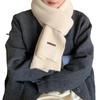 Bufanda de Punto de Mezcla de Lana de Alta Calidad Color Azul Bebé para Mujer Estilo Coreano Cálida de Invierno Resistente al Viento de Moda Versátil