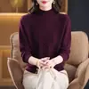 Suéter Feminino Outono Inverno Malha Trançada com Diamantes Gola Meio Alta Estilo Novo Transfronteiriço Peça Versátil para Usar por Cima Suéter Base Espesso Multicor