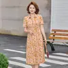 Vestido Casual de Verano a la Moda 2026 para Mamás, Elegante Vestido Largo con Cuello de Camisa y Estampado Floral para Mujeres de Mediana Edad y Mayores