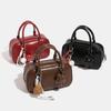 Bolso de Bolos de Diseño Único para Mujer, Lindo Bolso de Mano Retro Nuevo de Primavera y Verano, Bolso Boston de Hombro Único Cruzado