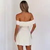 Nuevo Vestido de Moda Femenina de Venta Caliente Transfronteriza Europea y Americana con Estampado de Lunares Fresco Sin Tirantes Ajustado Versátil