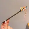 Nuevo pasador tradicional de estilo chino con un toque vintage y de alta gama, con flores de cristal, adecuado para recogidos, cheongsams y como accesorio para el cabello