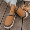 Botas de Neve com Solado Grosso para Mulheres 2025 Inverno Novo Estilo Solado Macio Forradas com Lã Espessadas Quentes Sapatos de Algodão Estilo Birkenstock Mocassins