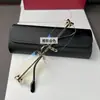 Armação de Óculos Sem Aro Dourada 24K Estilo Jackson Wang para Homens, Armação Quadrada, Armação de Óculos de Grau Ultra-Leve de Titânio Puro para Mulheres Ct0488O