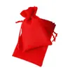 Bolsa de Regalo para Joyería con Cordón de Lino Imitación Personalizada Bolsa de Empaque para Almacenamiento de Joyería Bolsa de Regalo para Fiesta de Navidad