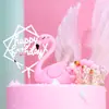Decoração de bolo Flamingo Pena de cisne vermelha líquida Plug-in de bolo de aniversário Luminoso Plug-in de celebridade da internet Plug-in rosa