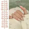 Uñas Postizas Ojo de Gato Pre-hechas Transfronterizas 30 Piezas Uñas Portátiles Uñas Almendra Cortas Color Nude Manicura Hecha a Mano Pegatinas para Uñas