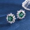 Joyería Zhuang Shengsheng Aretes de Tesoro de Color de Celebridad de Internet Imitación Tesoro de Color Aretes Cuadrados Diamante Azul Tesoro de Bajo Lujo Piedra Principal 8*8