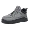 Zapatos de Trabajo Anchos de Talla Grande para Hombre Otoño Invierno Parte Superior de Cuero Zapatos Casuales Estilo Británico Puntera Ancha Zapatos de Hombre Botas de Trabajo para Exteriores