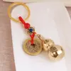 Versión Grabada del Llavero de Calabaza de Latón Atrae-Riqueza, Colgante Personalizado, Adorno de Calabaza Bagua Feng Shui, Estilo Chino