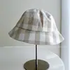 Gorra de Cuadros Estilo Academia para Mujer, Sombrero de Tela con Protección Solar para Verano, Gorra de Pescador Artística, Gorra de Béisbol Versátil, Boina, Gorra de Visera