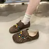 2025 Nuevos Zapatos Planos Miu Series Otoño Escarchado Boca Baja Zapatos de Perla