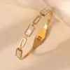 Pulseira de Aço Titânio Trevo de Quatro Folhas para Mulheres, Aço Inoxidável, Cor Dourada, Algarismos Romanos, Luxo Leve Europeu e Americano, Não Desbota, Atacado Fabricante Original