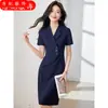Vestido profissional Temperamento Verão Fino Elegante Esteticista Gold Shop Cintura Emagrecimento Roupas de Trabalho Deusa Fã