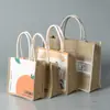 Bolsas de Juta em Estoque Sacolas de Compras DIY Sacolas para Marmita de Juta Sacolas de Algodão e Linho Sacolas de Tote de Linho para Exterior Ecológico