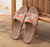Primavera y Verano Nuevas Pantuflas de Lino para el Hogar para Interior Antideslizantes de Fondo Grueso Suave Algodón y Lino para las Cuatro Estaciones Sandalias Transpirables para el Hogar para Mujer