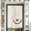 Cortina de Media Puerta Segmentada para Cocina, Dormitorio, Baño, Cortina Divisoria de Privacidad con Barra Telescópica, Instalación sin Taladro, Cortina Colgante