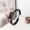Correa de cuero de microfibra con hebilla magnética lisa y cintura pequeña compatible con Apple iWatch 9/8/SE/7