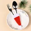 Sombrero de Navidad con Cuchillo y Tenedor Transfronterizo Decoraciones para Fiesta de Navidad Juego de Cuchillo y Tenedor Juego de Botella de Vino de Navidad Sombrero Mini Sombrero de Navidad