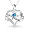 Exportación Transfronteriza Plata de Ley S925 Doce Piedras del Zodiaco Colgante de Corazón Collar Cadena para Clavícula con Forma de Corazón Diseño Personalizado