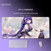 Alfombrilla de ratón de anime de chica bidimensional, grande, engrosada, con borde antideslizante y bloqueo de borde, protección de muñeca para juegos de ordenador, alfombrilla para teclado, alfombrilla de escritorio