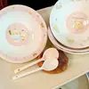 Cuenco muy atractivo y bonito para niñas, uso personal, cuenco exquisito, cuenco de arroz súper bonito, cuenco de cerámica, apto para alimentos para uso doméstico