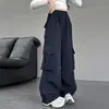 Pantalones de Trabajo para Niñas para Primavera y Verano, Elegantes Pantalones de Pierna Ancha de Algodón Lavado para Niños, Pantalones Largos Casuales para Niños Mayores, Modernos