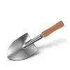 Pala de Jardinería de Acero Inoxidable, Pala Tipo Ancho para Plantar Flores y Verduras, Herramienta de Excavación para Jardín, Transferencia de Tierra para Macetas, Trasplante, Pala para Flores Doméstica