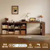 Escritorio de Madera Maciza Mesa de Estudio para Estudiantes en Casa Estantería Integrada Mesa Larga para Sala de Estar Banco de Trabajo Mesa de Computadora Retráctil