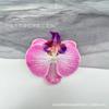 Pinza para el pelo de una sola cabeza con simulación de Phalaenopsis 3D, estilo europeo, con forma de mariposa y flor, accesorios para el pelo, tocado DIY, pinza de pico de pato, pinza lateral