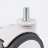 Varilla roscada 10*20 rueda de doble disco completamente de plástico rueda de actividad de nylon silenciosa rueda médica rueda negra y blanca freno rueda universal