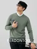 ¡Alta calidad! Suéter de Punto Suave y Liso con Cuello en V para Hombre, Sencillo y Versátil, Tejido Cálido y Antipelusas para Otoño e Invierno