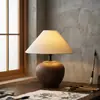 Jarrón Cerámico Estilo Wabi-Sabi Vintage Lámpara de Mesa Decorativa, Lámpara de Mesita de Noche para Dormitorio Inspirada en Zen, Adorno Retro Japonés para Sala de Estar de Hotel Homestay