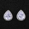 Pendientes de circonita con forma de gota exquisitos y superventas transfronterizos de Cao Shi, fabricantes europeos y estadounidenses, venta al por mayor directa
