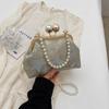 Bolso Pequeño Estilo Chino Nuevo para Mujer 2026 Primavera Nueva Moda Cadena de Perlas Bolso Cruzado de Moda Popular Super Popular Bolso con Cierre