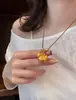 Colar com Pingente de Cavalo Gordinho Banhado a Ouro com Cordão de Couro para Mulheres Corrente de Suéter Pingente