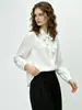 Ropa de Temperamento 2026 Otoño Viaje al Trabajo Camisa Blanca Mujer Sensación de Alta Gama Top Diseño de Ropa para Mujer Camisa con Cinta Fluida Manga Larga