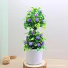 Decoración para el hogar flor artificial planta pequeña en maceta decoración de interiores flor de plástico bonsái paisajismo de jardinería decoración de plantas verdes venta al por mayor