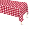 Mantel de Plástico Desechable Cuadros Rojos, Negros y Blancos 54 x 108 pulgadas Rectangular Impermeable y a Prueba de Aceite
