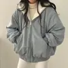 Jaqueta de algodão reversível com forro de fleece espesso estilo coreano para mulheres 2026, novo estilo de inverno, casaco de algodão com capuz de corte solto