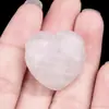 2172-Pedra de Ágata de Cristal Natural 25mm Furo Grande 3mm Furo Transversal Pingente de Coração Enfeites em Forma de Coração Atacado